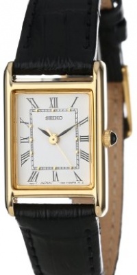 Seiko Women's SXGN42 Black Leather Strap Watch Seiko Women's SXGN42 Black Leather Strap Watch