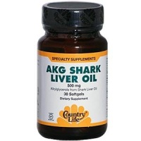 Country Life AKG Shark Liver Oil 1000 Mg,, 30 Softgels Country Life AKG Shark Liver Oil 1000 Mg,, 30 Softgels