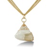 Mother of Pearl Shell Pendant with Yellow Gold Overlay