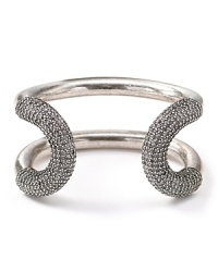 Show your cuff love with this silver oxide style from Giles & Brother, accented by black rhinestones. It ensures you always have something striking up your sleeve. Show your cuff love with this silver oxide style from Giles & Brother, accented by black rhinestones. It ensures you always have something striking up your sleeve.