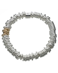 This sterling silver with five 18 Kt. rolled gold ring bracelet is a tactile and fun alternative to the charm bracelet with an expandable diameter to fit most sizes. The great thing about the Sweetie bracelet is that you can add the charms yourself! This sterling silver with five 18 Kt. rolled gold ring bracelet is a tactile and fun alternative to the charm bracelet with an expandable diameter to fit most sizes. The great thing about the Sweetie bracelet is that you can add the charms yourself!