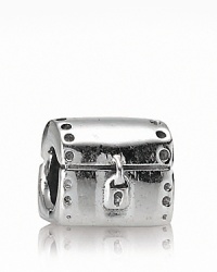 Nothing captures the imagination like a locked treasure chest. This sterling silver PANDORA charm is a fortunate find. Nothing captures the imagination like a locked treasure chest. This sterling silver PANDORA charm is a fortunate find.