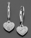 Eliot Danori Earrings, Crystal Heart Drop Earrings