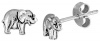 Tiny Sterling Silver Elephant Stud Earrings 5/16 inch