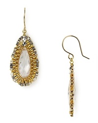 Balance the delicate with the dramatic. With faceted stones and intricate beads, Miguel Ases' teardrop earrings are a striking choice. Balance the delicate with the dramatic. With faceted stones and intricate beads, Miguel Ases' teardrop earrings are a striking choice.