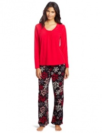 Hue Sleepwear Women's Micro Fleece Sleepwear Set Hue Sleepwear Women's Micro Fleece Sleepwear Set