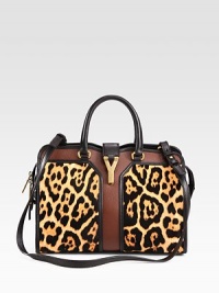 A classic style in luxurious leather and animal-print haircalf with iconic hardware.Double top handles, 4 dropDetachable shoulder strap, 17 dropTop zip closure with magnetic snap strapProtective metal feetOne inside zip pocketCotton lining11¾W X 9H X 6DImported A classic style in luxurious leather and animal-print haircalf with iconic hardware.Double top handles, 4 dropDetachable shoulder strap, 17 dropTop zip closure with magnetic snap strapProtective metal feetOne inside zip pocketCotton lining11¾W X 9H X 6DImported