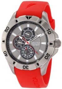 Nautica Men's N14611G NST 06 Multifunction Red Resin Watch Nautica Men's N14611G NST 06 Multifunction Red Resin Watch