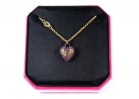 Juicy Couture Pave Puffed Heart Wish Necklace Juicy Couture Pave Puffed Heart Wish Necklace