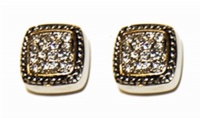 Designer Inspired Coil Wrap CZ Square Earrings Designer Inspired Coil Wrap CZ Square Earrings