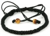 LUOS Handmade Black String Bracelet with 2 Tiger Eye Bead- good for healing - ST011