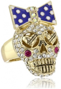 Betsey Johnson Ivy League Crystal Stretch Ring, Size 7.5 Betsey Johnson Ivy League Crystal Stretch Ring, Size 7.5