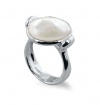 Honora Cloud Collection Sterling Silver Ring with15-16mm White Baroque Coin Freshwater Pearl