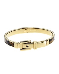 Timeless glamor is a hallmark of the Michael Kors brand. Make the look your new signature with this classically styled tortoise shell bangle, accented by a bold, gold-plated metal buckle. Timeless glamor is a hallmark of the Michael Kors brand. Make the look your new signature with this classically styled tortoise shell bangle, accented by a bold, gold-plated metal buckle.