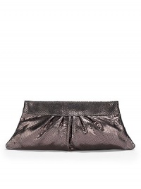 THE LOOKSnakeskin-embossed metallic Italian lambskinTrapezoid shapeOpens with hexagonal frameFrame top closureInside logo detailIncludes signature dust bagTHE MEASUREMENT14W X 5½H X ½DTHE MATERIALItalian lambskinStriped jacquard liningORIGINMade in USA THE LOOKSnakeskin-embossed metallic Italian lambskinTrapezoid shapeOpens with hexagonal frameFrame top closureInside logo detailIncludes signature dust bagTHE MEASUREMENT14W X 5½H X ½DTHE MATERIALItalian lambskinStriped jacquard liningORIGINMade in USA