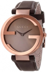 Gucci Women's YA133309 Interlocking Brown Strap Watch Gucci Women's YA133309 Interlocking Brown Strap Watch