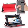 MoKo(TM) Slim-fit Cover Case for Google Nexus 7 Android Tablet by Asus, Red (with Automatic Sleep/Wake Function, Protective Hardback, Built-in Multi-angle Stand, Integrated Elastic Hand Strap, and Stylus Loop)--Lifetime Warranty