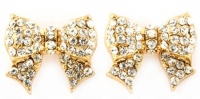 Gorgeous Boutique Quality Crystal Pavé Ribbon Bow Stud Earrings - Gold Plated Gorgeous Boutique Quality Crystal Pavé Ribbon Bow Stud Earrings - Gold Plated