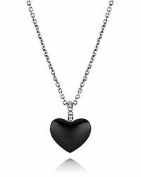 A polished black onyx heart pendant is unexpectedly romantic on PANDORA's sterling silver chain necklace. A polished black onyx heart pendant is unexpectedly romantic on PANDORA's sterling silver chain necklace.