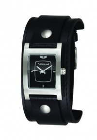 Vestal Women's EA024 Electra Silver Black Leather Cuff Watch Vestal Women's EA024 Electra Silver Black Leather Cuff Watch