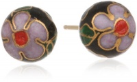 Gold Filled 8mm Pearl, Enamel and Rose Quartz Stud Earrings Gold Filled 8mm Pearl, Enamel and Rose Quartz Stud Earrings