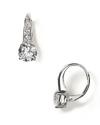 These delicate drop earrings in fine Cubic Zirconia are accented with Ascher cut stones set in sterling silver in a pure platinum finish. These delicate drop earrings in fine Cubic Zirconia are accented with Ascher cut stones set in sterling silver in a pure platinum finish.