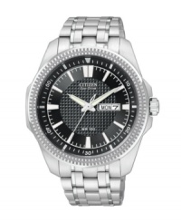 Make a memorable impression with this stately Eco-Drive watch by Citizen. Make a memorable impression with this stately Eco-Drive watch by Citizen.