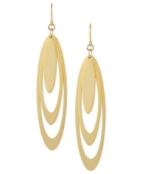 Good things come in threes. Crafted from gold-tone mixed metal, these earrings from Robert Lee Morris feature triple-layered ovals for a glamorous touch. Approximate drop: 3-1/4 inches. Good things come in threes. Crafted from gold-tone mixed metal, these earrings from Robert Lee Morris feature triple-layered ovals for a glamorous touch. Approximate drop: 3-1/4 inches.