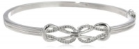 Sterling Silver Diamond Double-Knot Bangle Bracelet (1/4 cttw, I-J Color, I2-I3 Clarity) Sterling Silver Diamond Double-Knot Bangle Bracelet (1/4 cttw, I-J Color, I2-I3 Clarity)