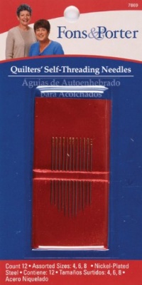 Fons & Porter Self Threading Needles, Size 4, 6, 8, 12-Count Fons & Porter Self Threading Needles, Size 4, 6, 8, 12-Count
