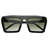 Geometric Bold Flat Top Retro Celebrity Inspired Super Square Sunglasses