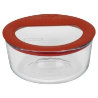 Pyrex No Leak Glass Storage Container with Lid, 2-Cup, Round Pyrex No Leak Glass Storage Container with Lid, 2-Cup, Round