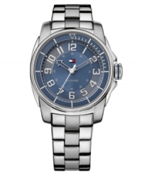 Tommy Hilfiger adds signature all-American touches to this classically-styled timepiece. Tommy Hilfiger adds signature all-American touches to this classically-styled timepiece.
