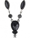 1928 Jewelry Jet Teardrop Y-shape Necklace