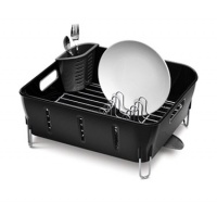 simplehuman Dish Rack, Compact, Plastic, Black simplehuman Dish Rack, Compact, Plastic, Black