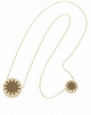 House of Harlow 1960 - Double Sunburst Pave Necklace with Khaki Leather