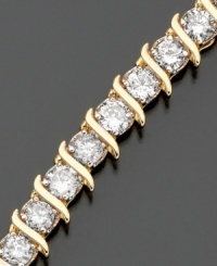 Sparkling round-cut diamonds (5 ct. t.w.) paired with polished 10k gold creates stunning style. Approximate bracelet length: 7 inches. Sparkling round-cut diamonds (5 ct. t.w.) paired with polished 10k gold creates stunning style. Approximate bracelet length: 7 inches.