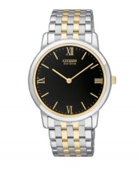 Experience the ultimate in technology and refined design with this ultra-thin and lightweight Eco-Drive Stiletto by Citizen. Experience the ultimate in technology and refined design with this ultra-thin and lightweight Eco-Drive Stiletto by Citizen.