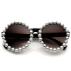 Vintage Inspired Pearl Round Fashion Circle Sunglasses