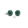 Bling Jewelry 925 Sterling Silver Malachite Ball Stud Earrings 6mm