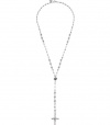 G by GUESS Men's Silver-Tone Rosary Chain Necklace with C, SILVER