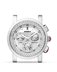 Take your time with this Michele watch, which flaunts a sporty look, diamond accents, and a glint mirrored dial. A series of interchangeable bands allows you to make this piece personal.
