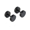 Illusion Tunnel Plug Black Stainless Steel Men Unisex Screw Earrings 8mm