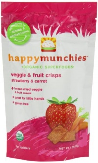 Happy Munchies Veggie and Fruit Crisps, Strawberry and Carrot, 1 Ounce Happy Munchies Veggie and Fruit Crisps, Strawberry and Carrot, 1 Ounce