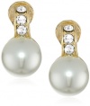 Anne Klein Sharrots Gold-Tone White Pearl Clip-On Earrings