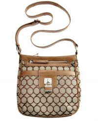 Make a move toward contemporary cool with this irresistible crossbody from Nine West. Jacquard signature print, complementary trim and signature hardware add depth and dimension, while the surprisingly spacious interior stashes your everyday essentials with ease. Make a move toward contemporary cool with this irresistible crossbody from Nine West. Jacquard signature print, complementary trim and signature hardware add depth and dimension, while the surprisingly spacious interior stashes your everyday essentials with ease.