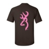 Browning T Shirt Chocolate and Pink with Buckmark Deer Logo