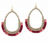 INC International Concepts Earrings, Gold-Tone Pink Pave Baguette Teardrop Earrings INC International Concepts Earrings, Gold-Tone Pink Pave Baguette Teardrop Earrings