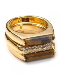 Michael Kors Rings, Stone and Tiger's Eye Set of 3 Stacked Rings, Size 7 Michael Kors Rings, Stone and Tiger's Eye Set of 3 Stacked Rings, Size 7