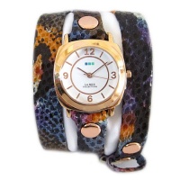 La Mer Collections - Simple Purple Butterfly Print Odyssey Leather Wrap Watch La Mer Collections - Simple Purple Butterfly Print Odyssey Leather Wrap Watch